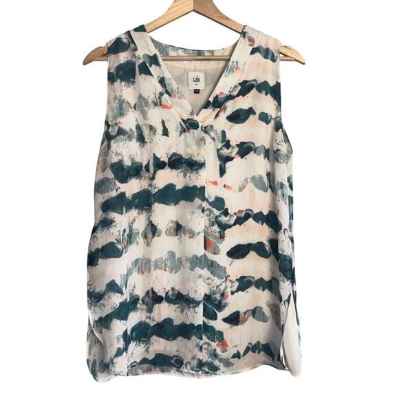 CAbi Gelato Watercolor Tunic Blouse Size XS Style 5035 Sleeveless Top - Picture 1 of 7